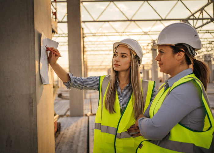 Safety professionals reviewing oil and gas safety compliance documentation