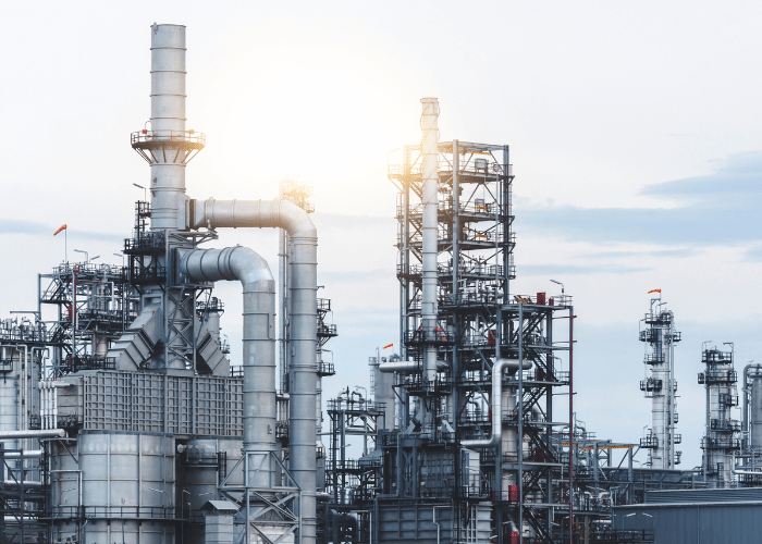 Oil and gas refinery and processing plant with safety monitoring systems